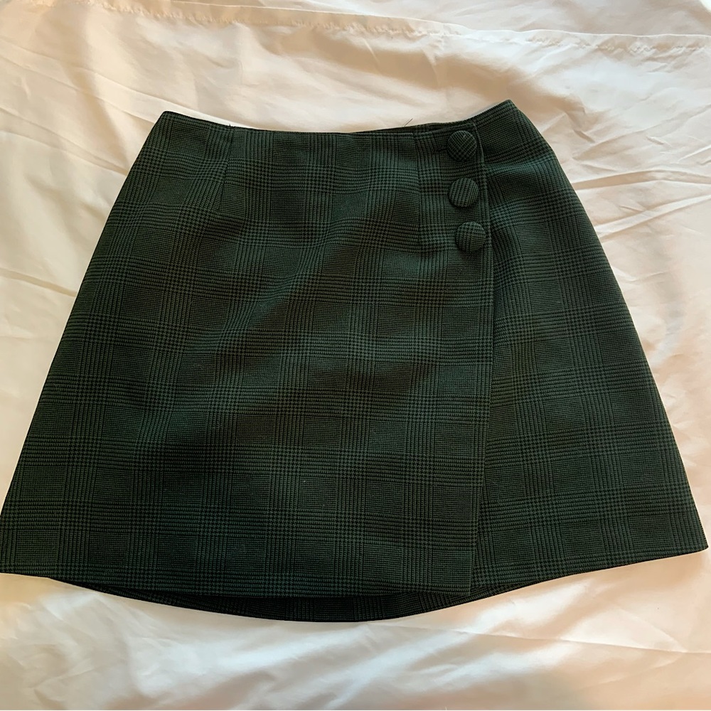 Green mini skirt